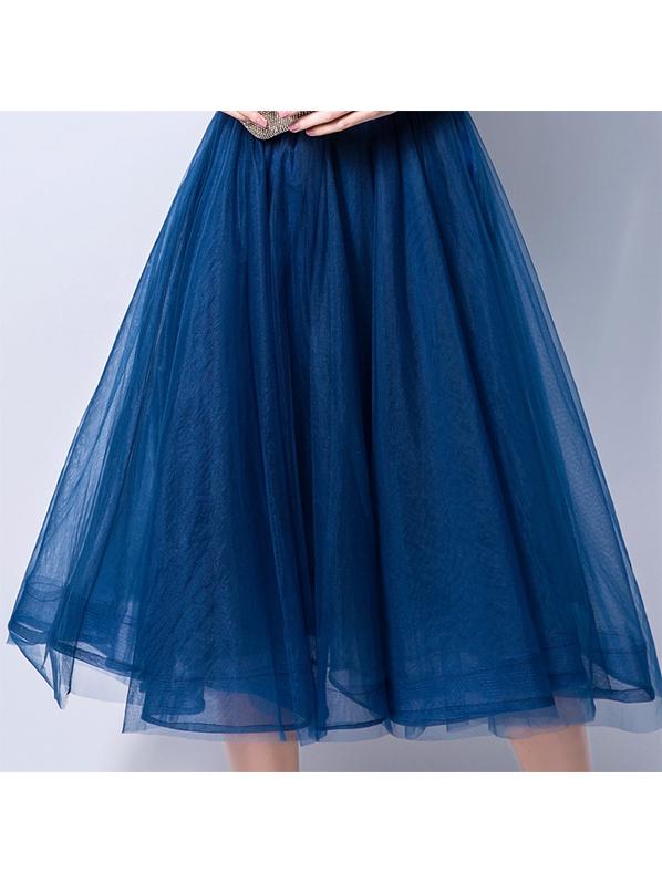 Womens Dress Half Sleeve Embroidery Prom Dress Knee Length Party Dress