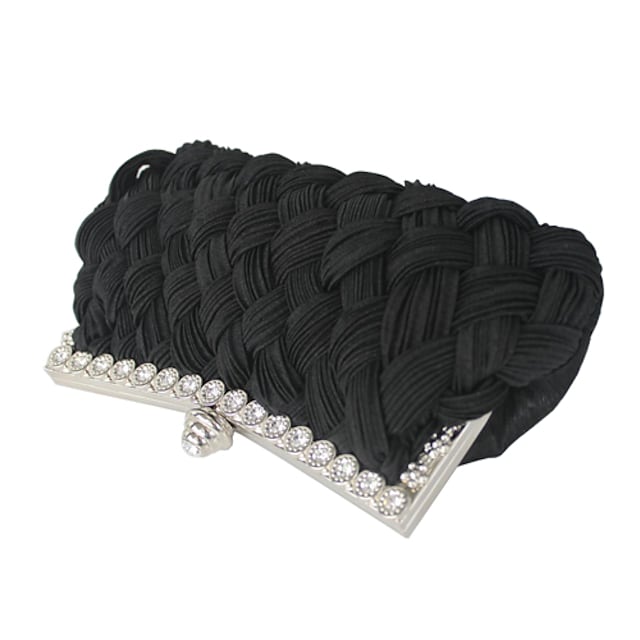 Women's Wedding Bags Satin Rhinestone Weave Style Evening Bag