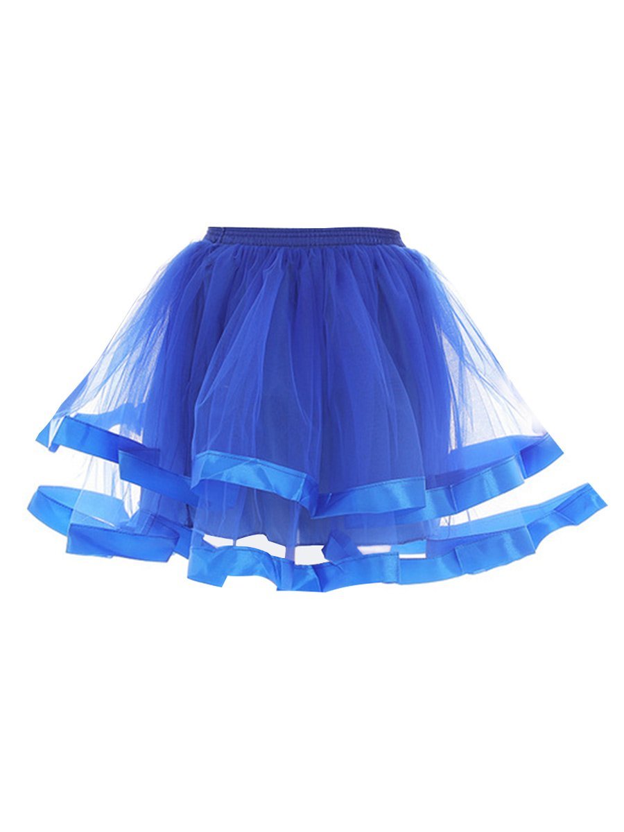 Womens A-Line Skirt Two-layered streamer Petticoat