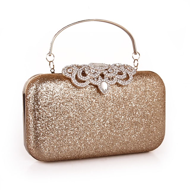 Women's Wedding Bags PU Leather Pearls Sequin Solid Color Glitter Bag