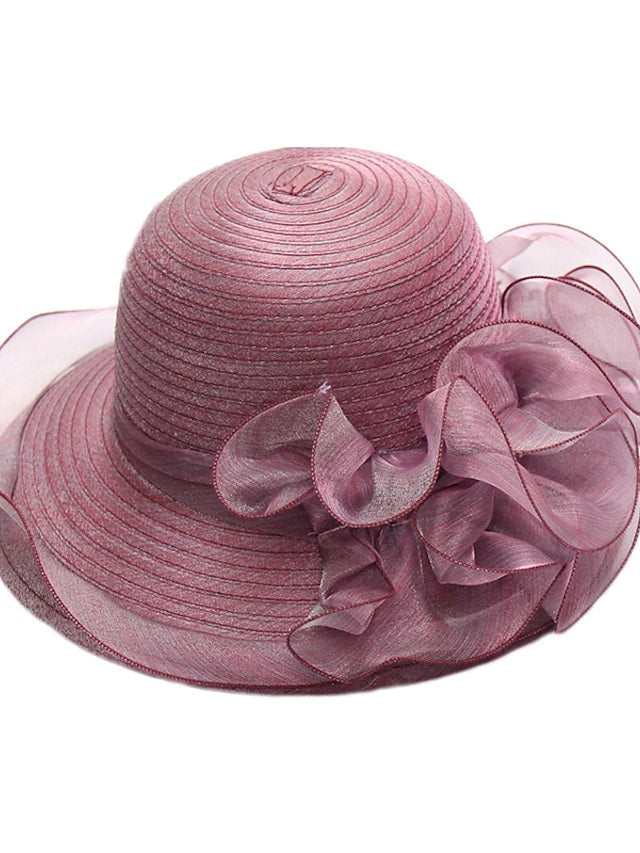 Women's Stylish Sun Hat Dailywear Tulle Flower UV Protection Dome Sun Hat