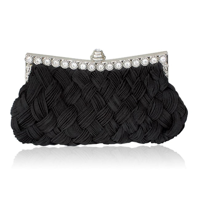 Women's Wedding Bags Satin Rhinestone Weave Style Evening Bag