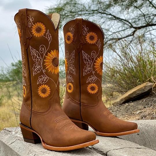 Women's Sunflower Boots Ethnic Style Boots