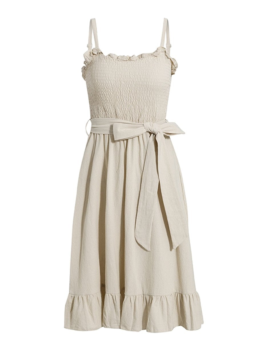 Womens Slip Dress Ruffled Sexy Midi Dress