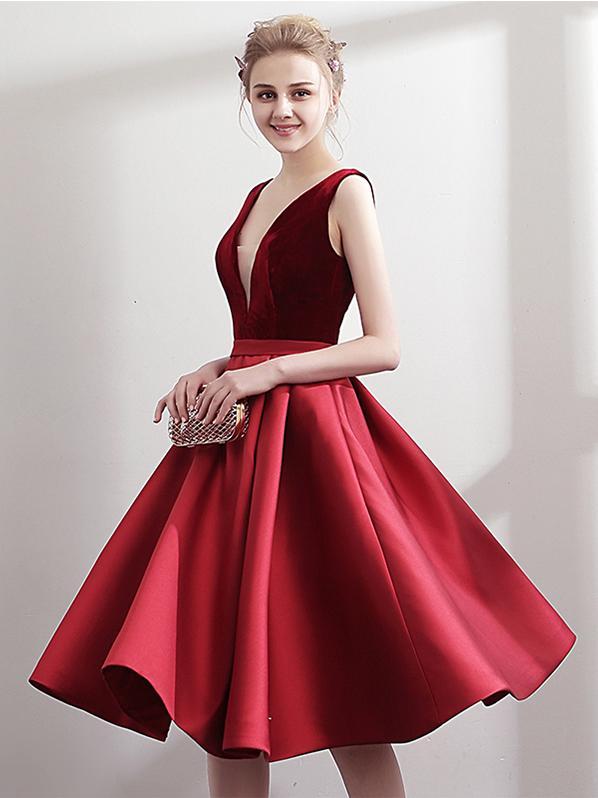 Womens Prom Dress Backless V Neck Cocktail Dress