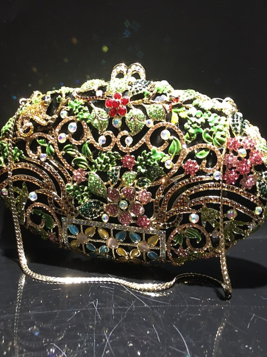 Women's Wedding Bags Alloy Crystals Hollow-out Rhinestone Clutch Bag