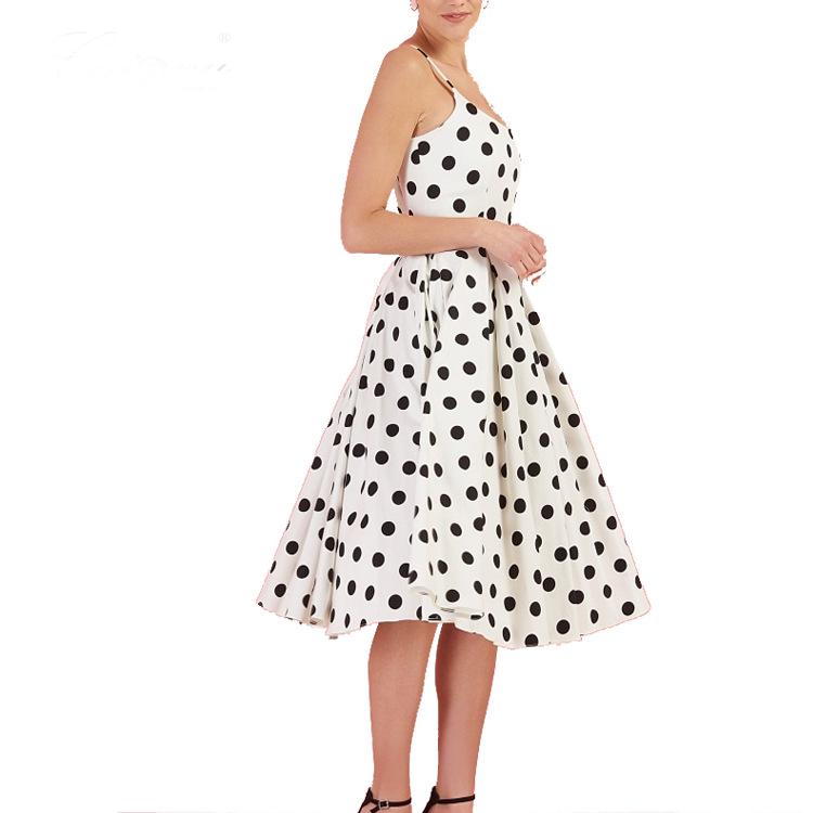 1950s Dress Polka Dot Sweet Vintage Swing Dress for women