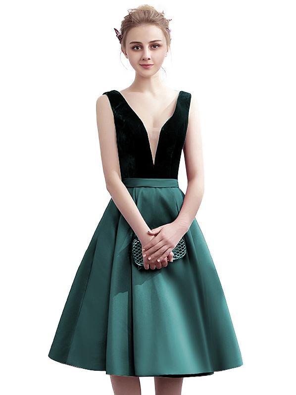 Womens Prom Dress Backless V Neck Cocktail Dress