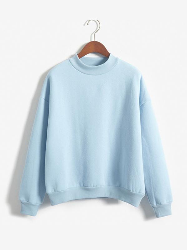 Womens Sweatshirt  Cute Long Sleeve Loose Fleece Thick Knit Pullover