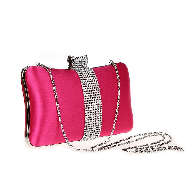 Women's Wedding Bags PU Leather Satin Crystals Party Bag