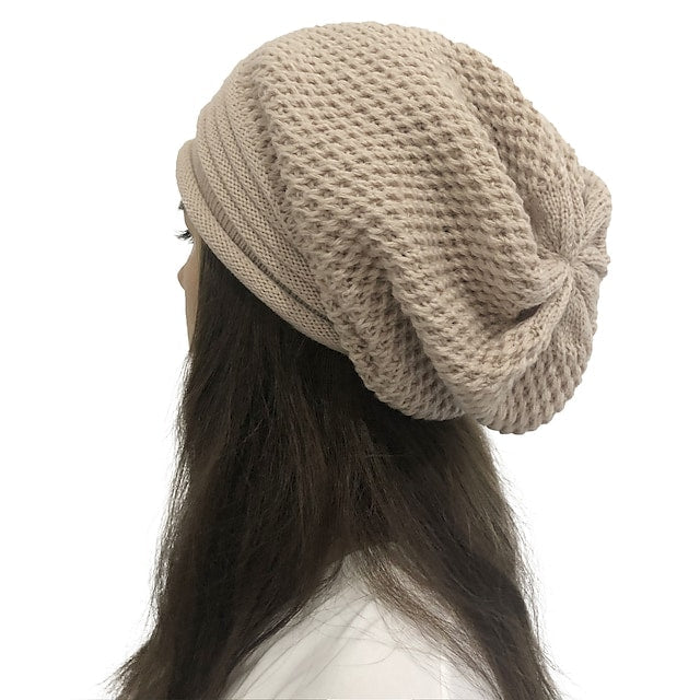 Women's Stylish Beanie Slouchy Knitted Pure Color Outdoor Comfort Winter Hat