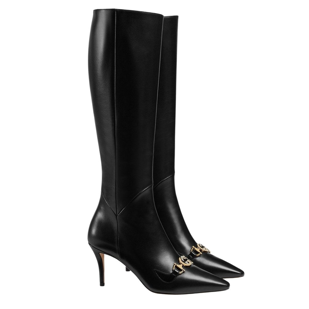 Zumi Black Leather High Boots