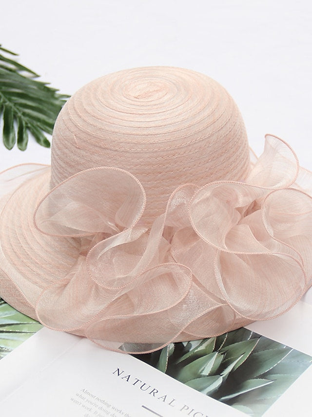 Women's Stylish Sun Hat Dailywear Tulle Flower UV Protection Dome Sun Hat