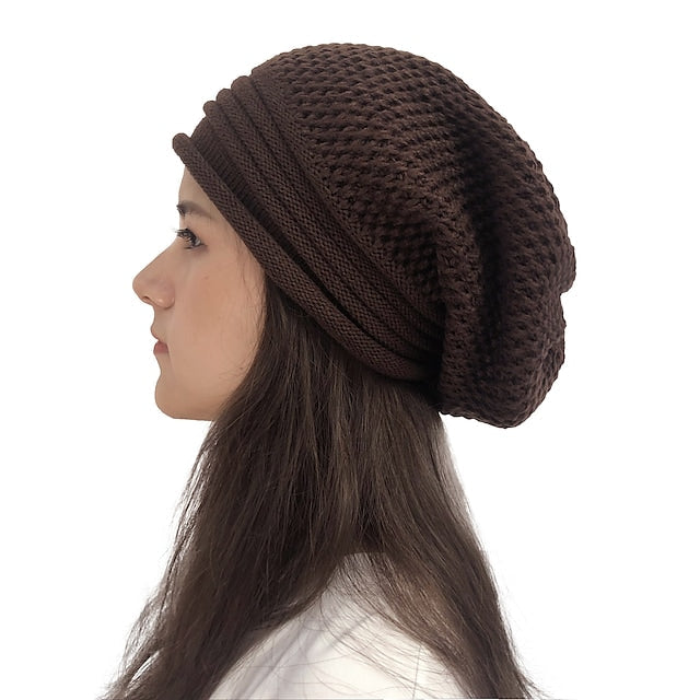 Women's Stylish Beanie Slouchy Knitted Pure Color Outdoor Comfort Winter Hat