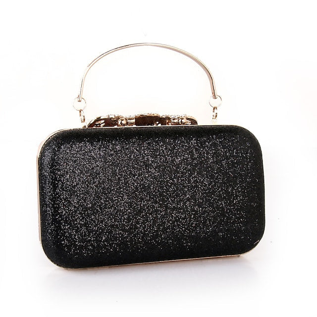 Women's Wedding Bags PU Leather Pearls Sequin Solid Color Glitter Bag