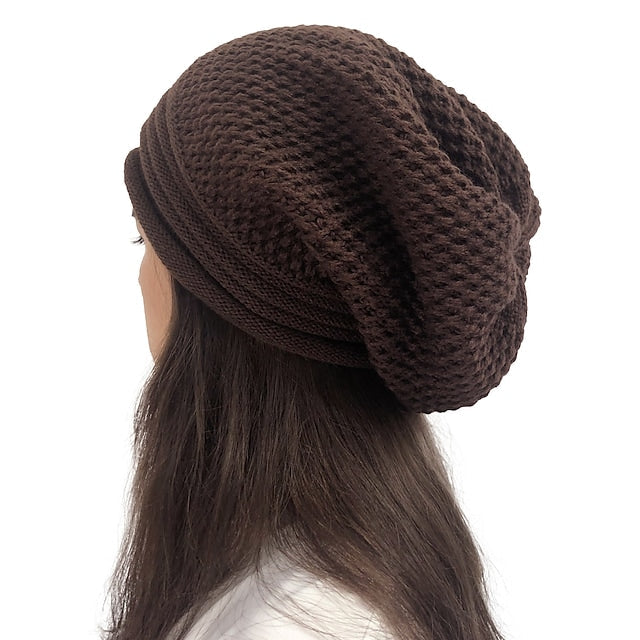 Women's Stylish Beanie Slouchy Knitted Pure Color Outdoor Comfort Winter Hat