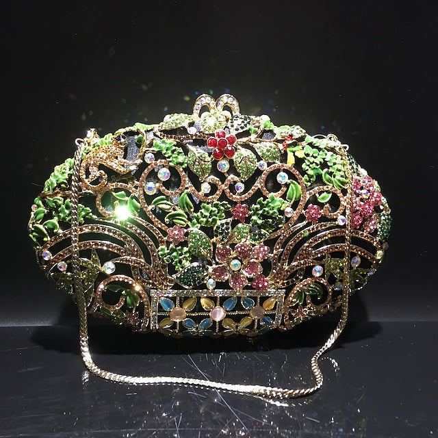 Women's Wedding Bags Alloy Crystals Hollow-out Rhinestone Clutch Bag