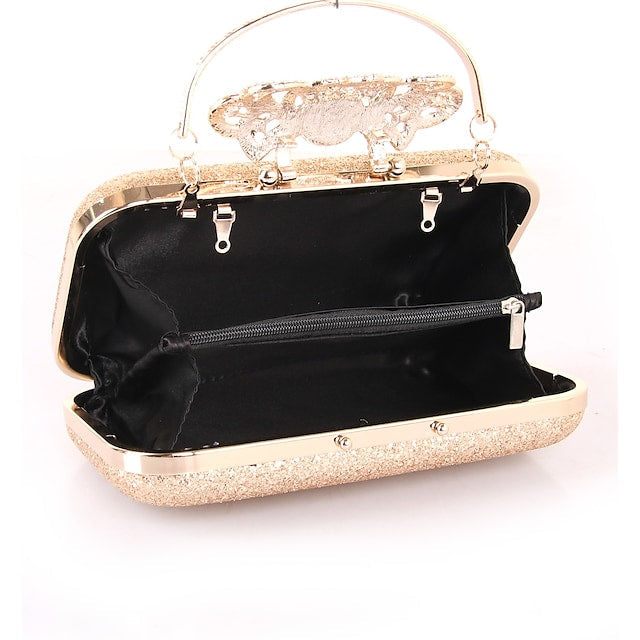 Women's Wedding Bags PU Leather Pearls Sequin Solid Color Glitter Bag