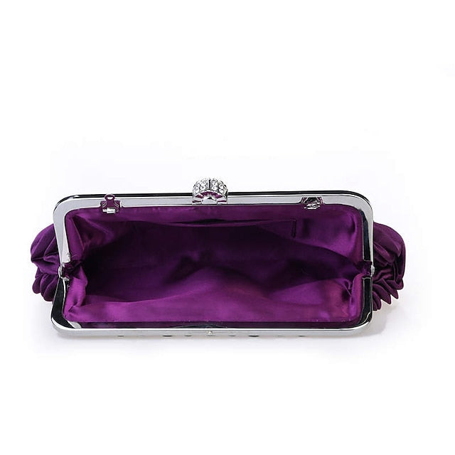 Women's Wedding Bags Evening Bag Satin Crystal Rhinestone Plain Party Bag