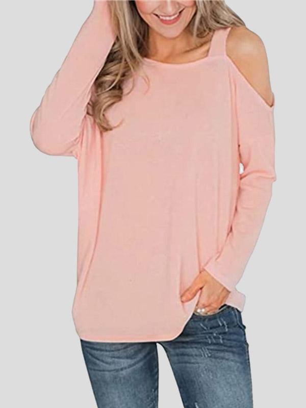 INS Women's Off The Shoulder Fashion Long Sleeve T-Shirt - T-Shirts - INS | Online Fashion Free Shipping Clothing, Dresses, Tops, Shoes - 04/08/2021 - 10-20 - Category_T-Shirts