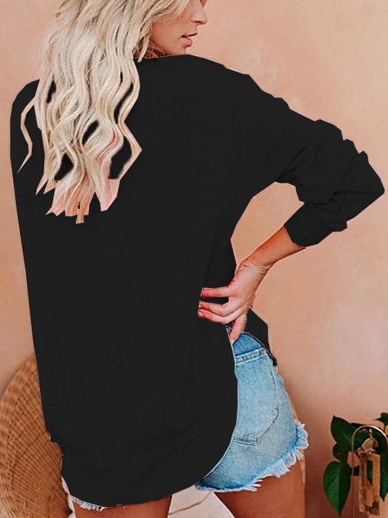 INS Women's Solid Long Sleeve Pullover T-Shirts - T-Shirts - INS | Online Fashion Free Shipping Clothing, Dresses, Tops, Shoes - 03/08/2021 - 10-20 - Category_T-Shirts