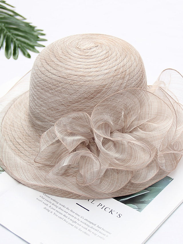 Women's Stylish Sun Hat Dailywear Tulle Flower UV Protection Dome Sun Hat