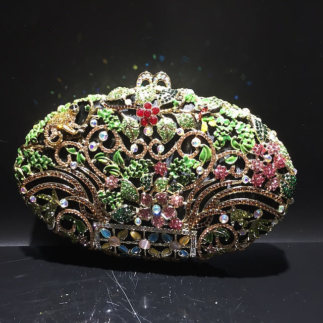 Women's Wedding Bags Alloy Crystals Hollow-out Rhinestone Clutch Bag