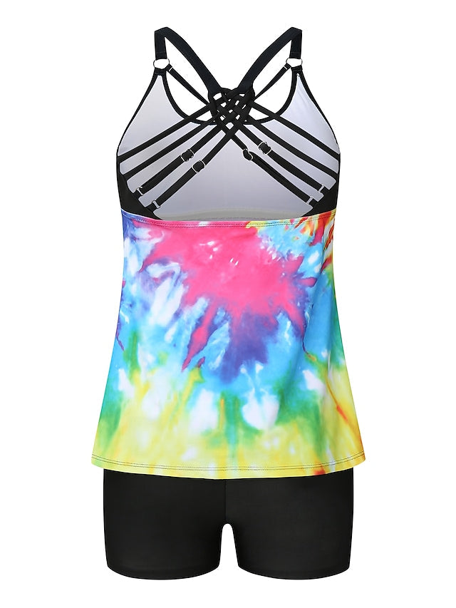 Women's Swimwear Push Up Rainbow Camisole Casual Sexy Swimsuit