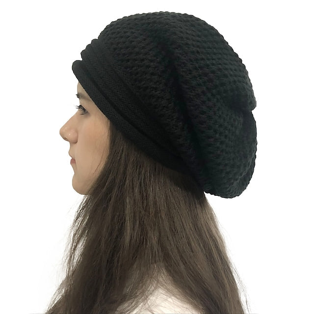 Women's Stylish Beanie Slouchy Knitted Pure Color Outdoor Comfort Winter Hat