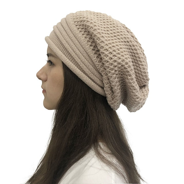 Women's Stylish Beanie Slouchy Knitted Pure Color Outdoor Comfort Winter Hat