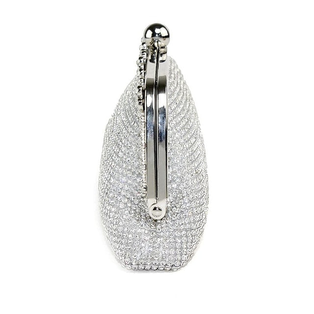 Women's Wedding Bags Alloy Crystals Solid Color Glitter Shine Clutch Bag