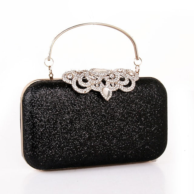 Women's Wedding Bags PU Leather Pearls Sequin Solid Color Glitter Bag