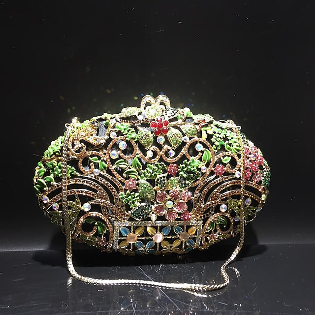 Women's Wedding Bags Alloy Crystals Hollow-out Rhinestone Clutch Bag