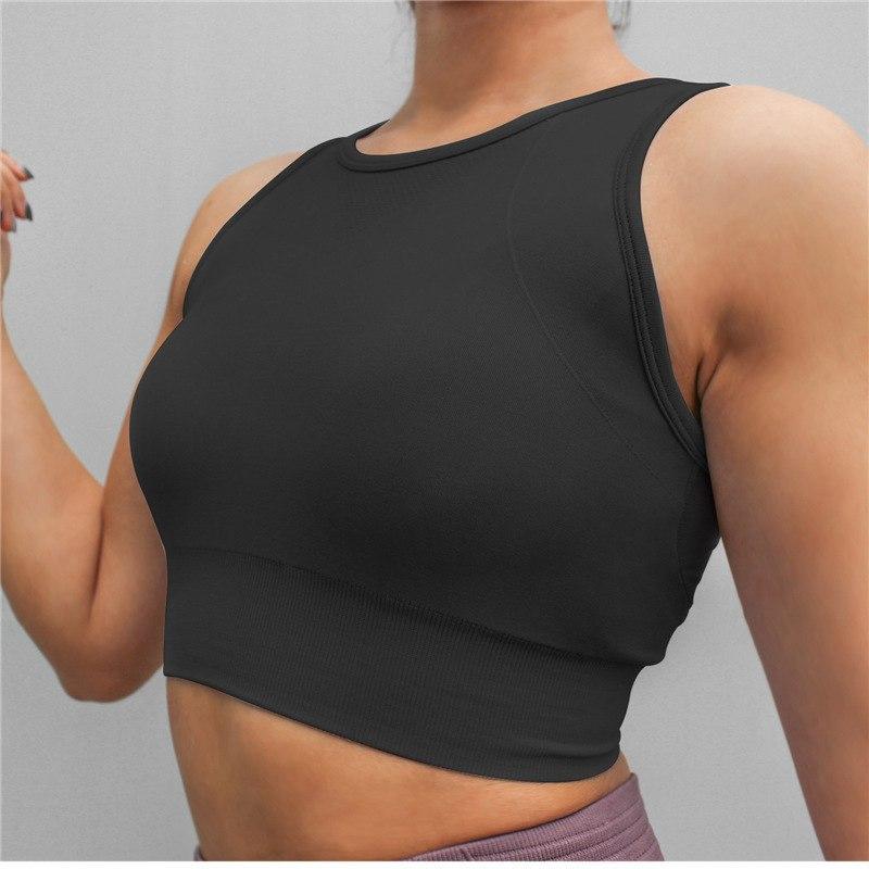 Workout padded top - Flex black - cropped bra