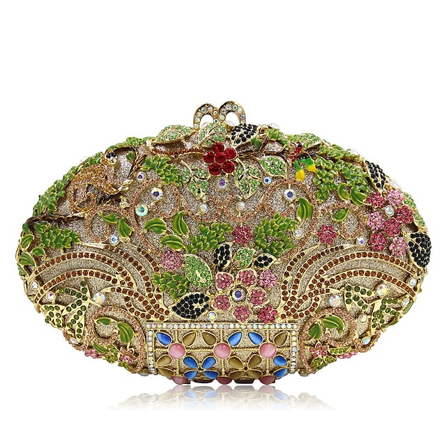 Women's Wedding Bags Alloy Crystals Hollow-out Rhinestone Clutch Bag