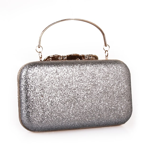 Women's Wedding Bags PU Leather Pearls Sequin Solid Color Glitter Bag