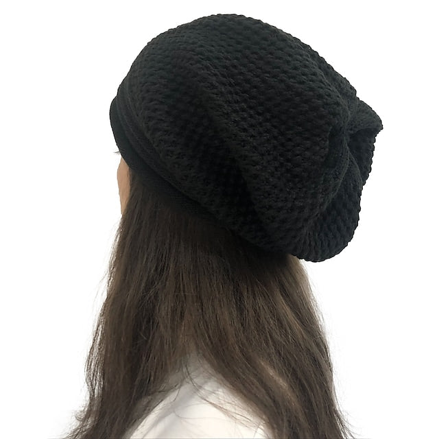 Women's Stylish Beanie Slouchy Knitted Pure Color Outdoor Comfort Winter Hat