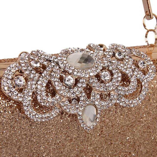 Women's Wedding Bags PU Leather Pearls Sequin Solid Color Glitter Bag