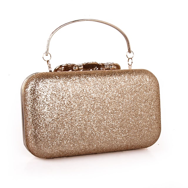 Women's Wedding Bags PU Leather Pearls Sequin Solid Color Glitter Bag