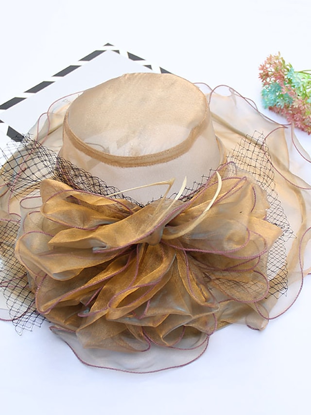 Women's Stylish Sun Hat Mesh Flower Breathable Wide Brim UV Protection Sun Hat