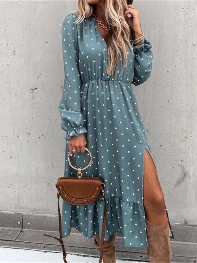 Women's Poly Dot Chiffon Elegant Dress - INS | Online Fashion Free Shipping Clothing, Dresses, Tops, Shoes