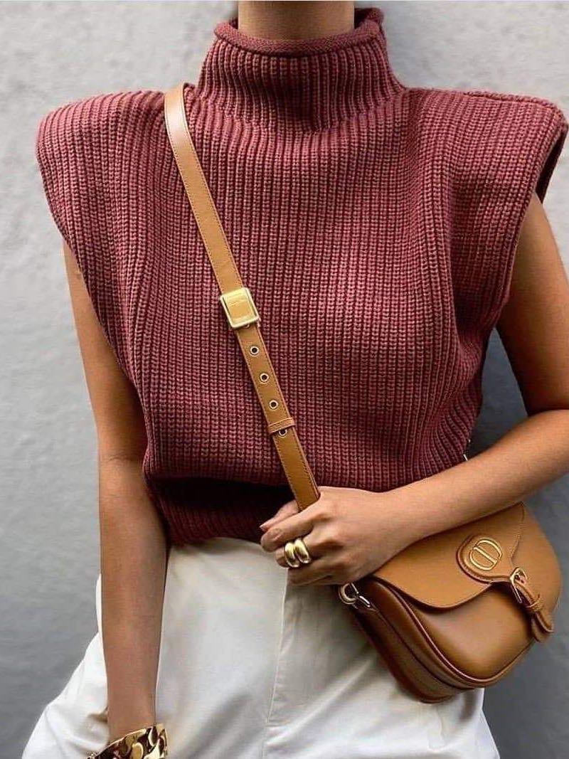 Women's Solid Sleeveless Sweater - INS | Online Fashion Free Shipping Clothing, Dresses, Tops, Shoes