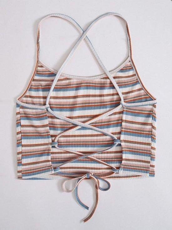 Women's Striped Halter Vest