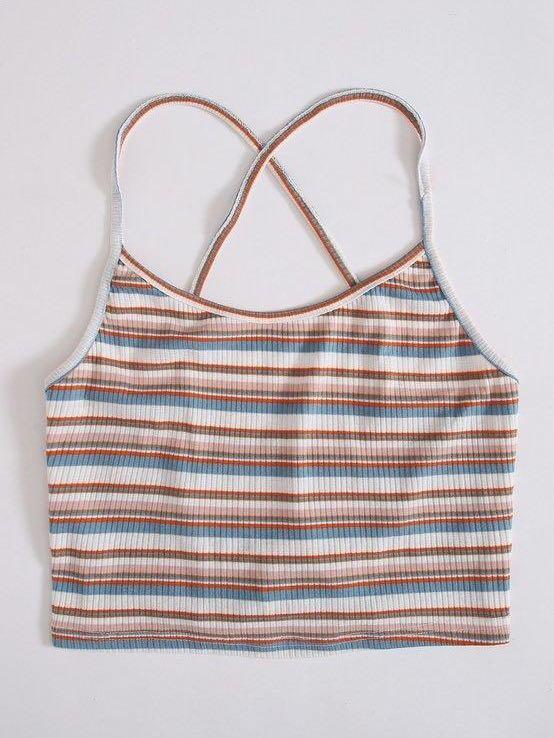 Women's Striped Halter Vest