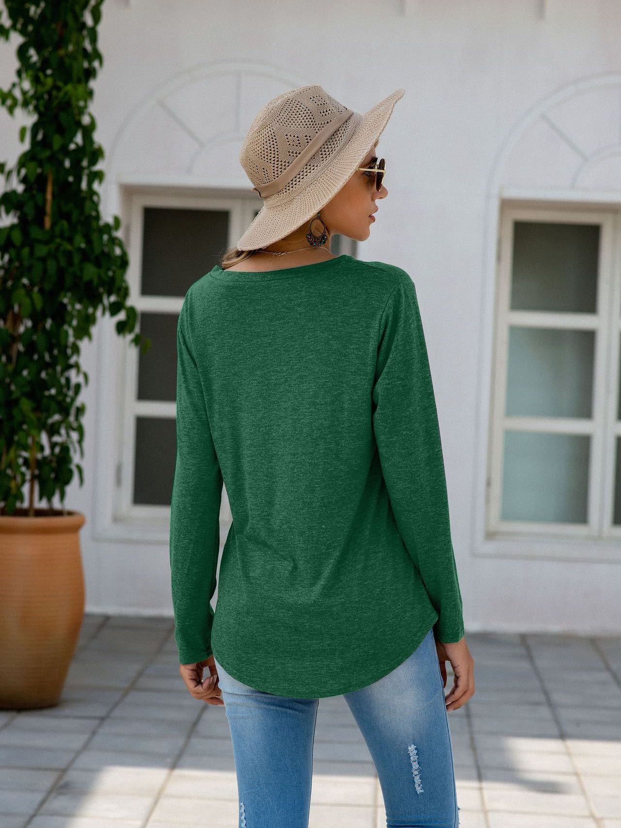 Women's Stylish Lose Long Sleeved T-shirt - INS | Online Fashion Free Shipping Clothing, Dresses, Tops, Shoes