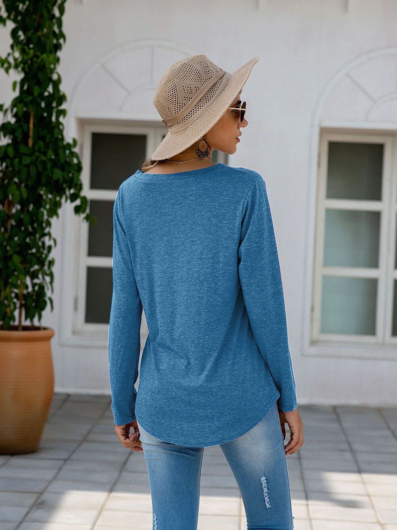 Women's Stylish Lose Long Sleeved T-shirt - INS | Online Fashion Free Shipping Clothing, Dresses, Tops, Shoes