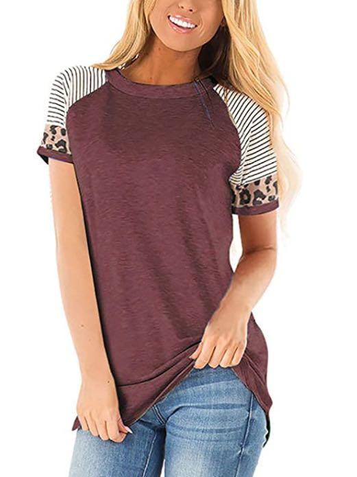 Women's Summer Crewneck T-Shirt With Strip Sleeves - INS | Online Fashion Free Shipping Clothing, Dresses, Tops, Shoes