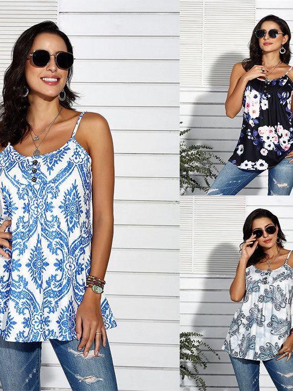 Women's Summer Stylish Printed Tank Top - INS | Online Fashion Free Shipping Clothing, Dresses, Tops, Shoes