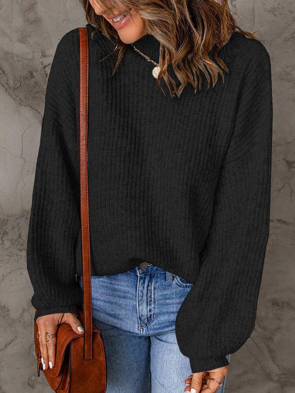 Women's Sweaters Casual Solid Turtleneck Long Sleeve Sweater - Sweaters - Instastyled | Online Fashion Free Shipping Clothing, Dresses, Tops, Shoes - 06/09/2022 - Color_Black - Color_Blue