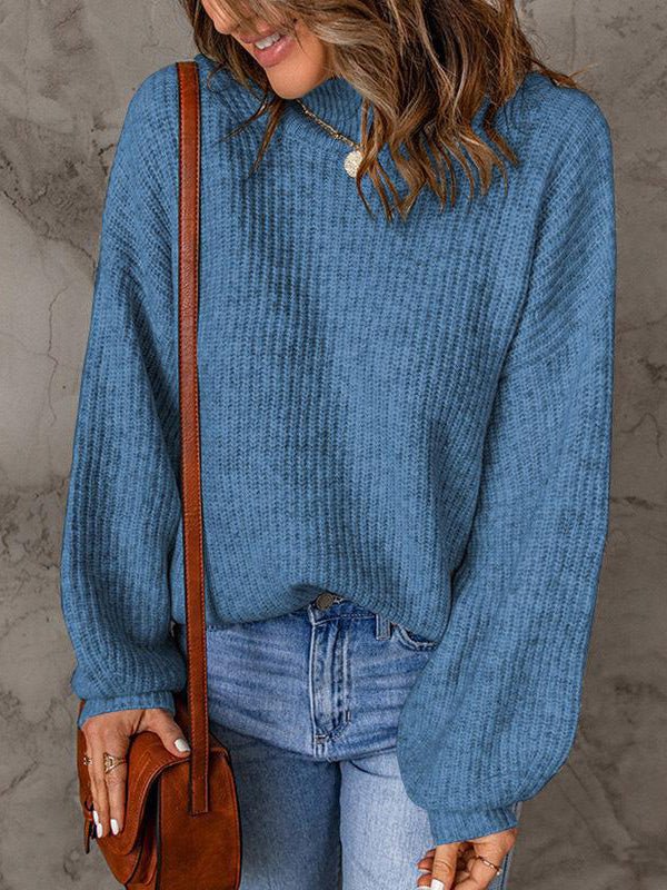 Women's Sweaters Casual Solid Turtleneck Long Sleeve Sweater - Sweaters - Instastyled | Online Fashion Free Shipping Clothing, Dresses, Tops, Shoes - 06/09/2022 - Color_Black - Color_Blue